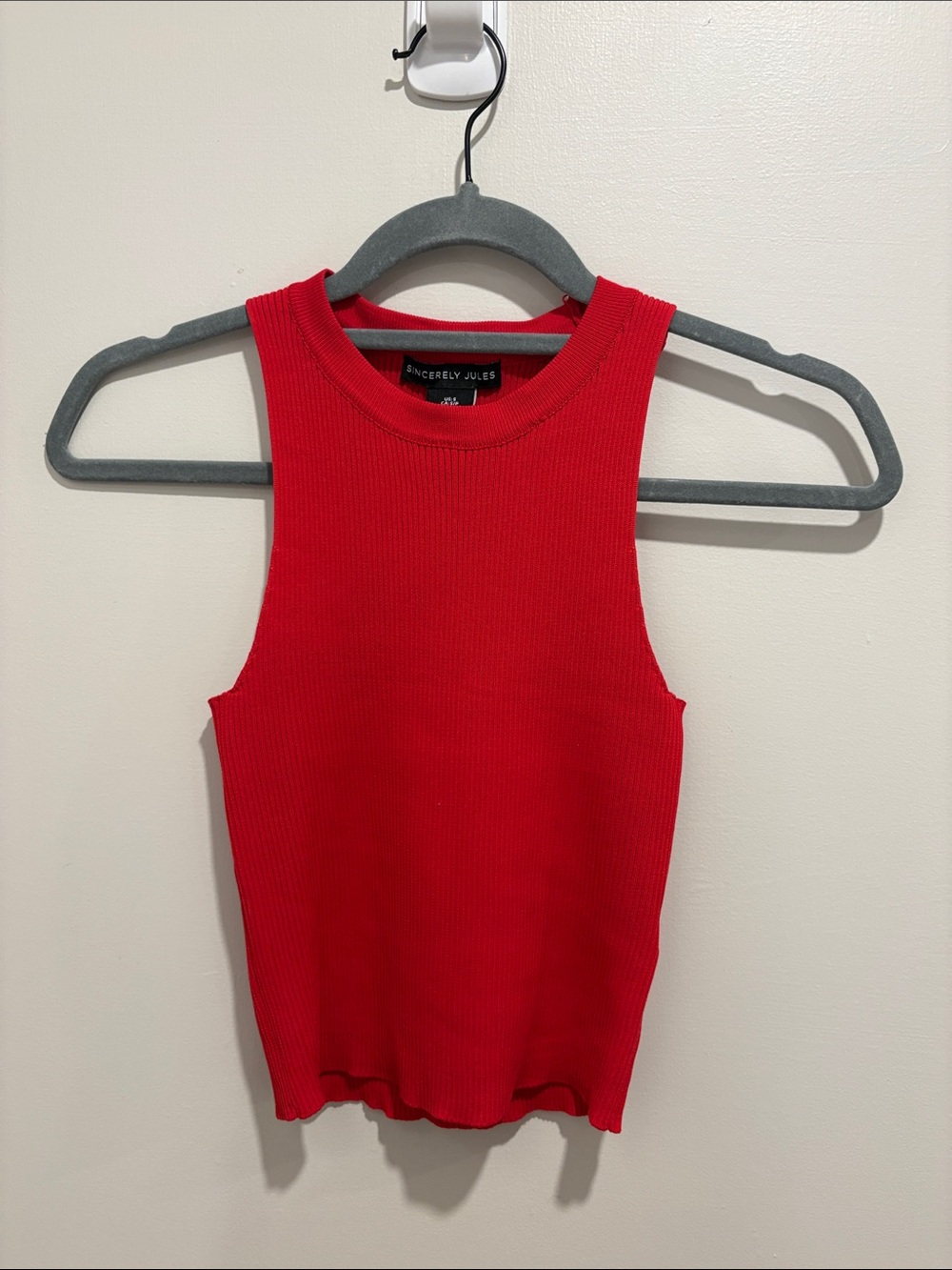 Sincerely Jules Red Ribbed Tank Top